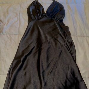 Elegant Black Satin Dress